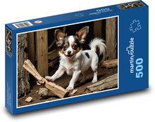 Dog - papillon Puzzle of 500 pieces - 46 x 30 cm 