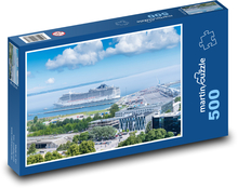 Port - statek Puzzle 500 elementów - 46x30 cm