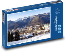 Włochy - śnieżne domy Puzzle 500 elementów - 46x30 cm