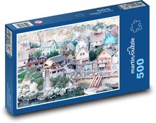 Malta - přístav Puzzle 500 - 46x30 cm