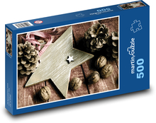 Vianočná výzdoba - hviezda Puzzle 500 dielikov - 46 x 30 cm 