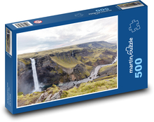 Háifoss - Island, vodopád Puzzle 500 dielikov - 46 x 30 cm 