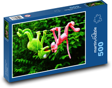 Frog and Pink Panther Puzzle of 500 pieces - 46 x 30 cm 