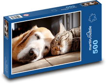 Spiaca mačka a pes Puzzle 500 dielikov - 46 x 30 cm 