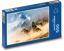 Wölfe heulen den Mond an Puzzle 500 Teile - 46 x 30 cm