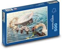 Labutí rodina Puzzle 500 dílků - 46 x 30 cm