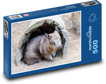 Vombat jižní s chlupatým nosem Puzzle 500 dílků - 46 x 30 cm