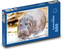 Nilpferd im Wasser Puzzle 500 Teile - 46 x 30 cm