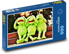 Plüschgrüne Frösche Puzzle 500 Teile - 46 x 30 cm