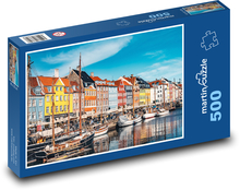 Kopenhaga - Kolorowe domy Puzzle 500 elementów - 46x30 cm
