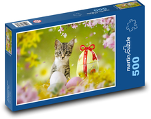 Veľkonočné vajíčko a mačka Puzzle 500 dielikov - 46 x 30 cm