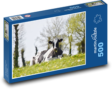 Gepunktete Kuh auf der Wiese Puzzle 500 Teile - 46 x 30 cm