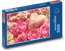 Ruže a srdcia Puzzle 500 dielikov - 46 x 30 cm 