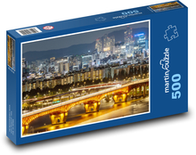 Korejská republika - most ve městě Puzzle 500 dílků - 46 x 30 cm