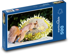 Veverička a slnečnica Puzzle 500 dielikov - 46 x 30 cm