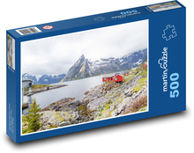 Jazero - hory, Nórsko Puzzle 500 dielikov - 46 x 30 cm 