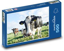 Krowy na łące Puzzle 500 elementów - 46x30 cm