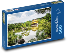 Chrám u jezera - svatyně, Japonsko Puzzle 500 dílků - 46 x 30 cm