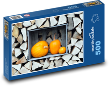 Pumpkin - firewood Puzzle of 500 pieces - 46 x 30 cm