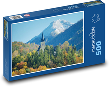 Alpy, hory, kostol Puzzle 500 dielikov - 46 x 30 cm 