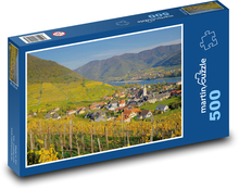 Vinice - vesnice, řeka Puzzle 500 dílků - 46 x 30 cm