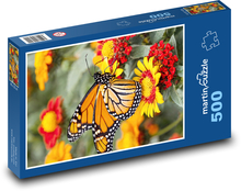 Motýl - květiny Puzzle 500 dílků - 46 x 30 cm