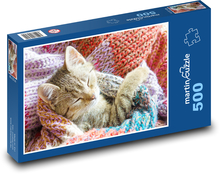 Spiace mačiatko - mačka Puzzle 500 dielikov - 46 x 30 cm