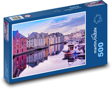 Nórsko - prístav Puzzle 500 dielikov - 46 x 30 cm