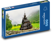 Norwegen - Historische Kirche Puzzle 500 Teile - 46 x 30 cm