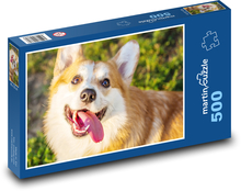 Corgi dog z wystającym językiem Puzzle 500 elementów - 46x30 cm
