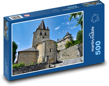 Středověká pevnost - kostel Puzzle 500 dílků - 46 x 30 cm