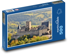 Luxembursko - hrad Bourscheid Puzzle 500 dielikov - 46 x 30 cm 
