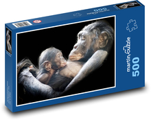 Szympans - mama i dziecko Puzzle 500 elementów - 46x30 cm