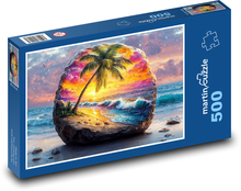 Sunset - beach, palm tree Puzzle of 500 pieces - 46 x 30 cm