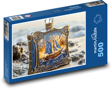 Loď - fľaša, ornament Puzzle 500 dielikov - 46 x 30 cm 