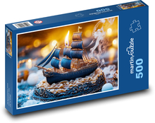 Kerze - Boot, Segelboot Puzzle 500 Teile - 46 x 30 cm
