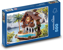 Hodiny - dům Puzzle 500 dílků - 46 x 30 cm