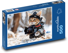 Katze und Kamera Puzzle 500 Teile - 46 x 30 cm