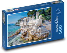 Lokomotive - Zug auf dem Felsen Puzzle 500 Teile - 46 x 30 cm