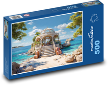 Pavillon am Strand Puzzle 500 Teile - 46 x 30 cm
