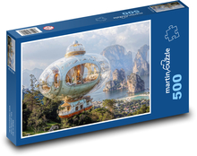 Luftschiff über dem Meer Puzzle 500 Teile - 46 x 30 cm