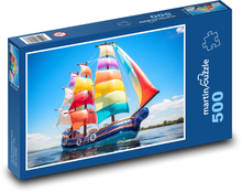 Boat with coloured sails Puzzle of 500 pieces - 46 x 30 cm 