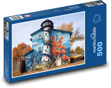 Leuchtturm - Haus Puzzle 500 Teile - 46 x 30 cm