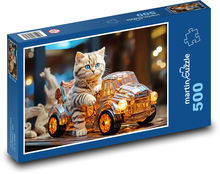 Kočka v autě Puzzle 500 dílků - 46 x 30 cm