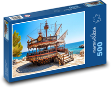 Łódź na plaży Puzzle 500 elementów - 46x30 cm