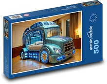 Svetelné auto - posteľ Puzzle 500 dielikov - 46 x 30 cm 