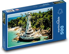 Lighthouse - boat, sea Puzzle of 500 pieces - 46 x 30 cm