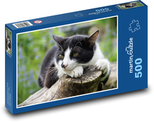Black and white cat Puzzle of 500 pieces - 46 x 30 cm