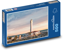 Latarnia morska - zachód słońca Puzzle 500 elementów - 46x30 cm