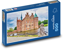 Vodný hrad Egeskov - Fyn, Dánsko Puzzle 500 dielikov - 46 x 30 cm 